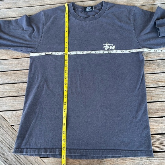 VTG Stussy Logo Streetwear Surf Crewneck Faded Distressed Blue Gray Mexico Small - Picture 8 of 10